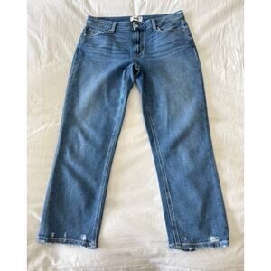 PAIGE Medium Wash Blue Flare Jeans